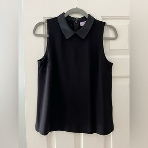 Madewell Black Sleeveless Top with Peter Pan Collar